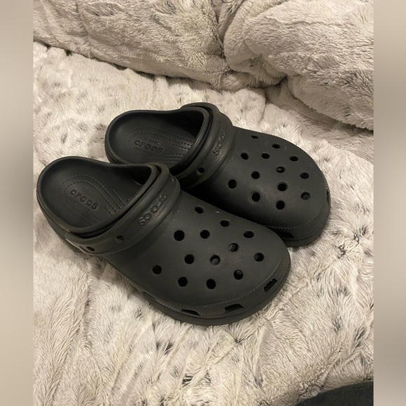 Shoes - Black crocs, worn